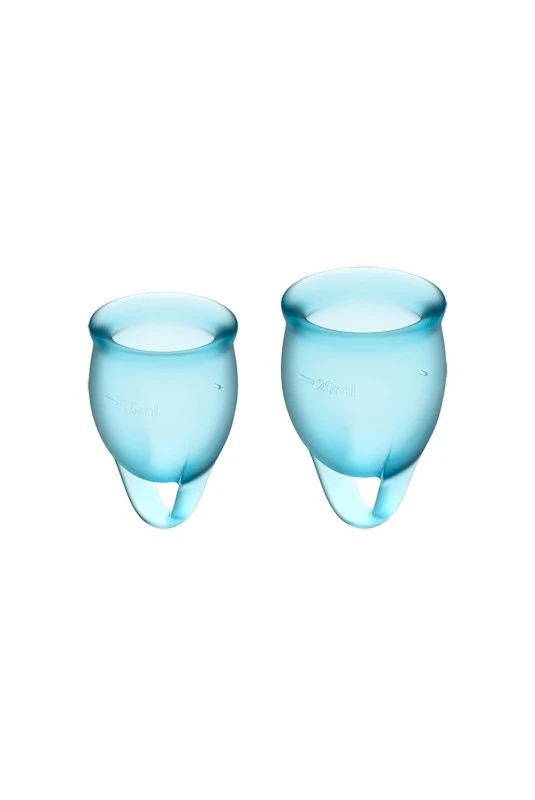 2 Coupes Mensturelles Satisfyer Light Bleu