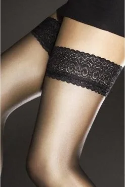 Bas Autofixant Noir Edith Fiore