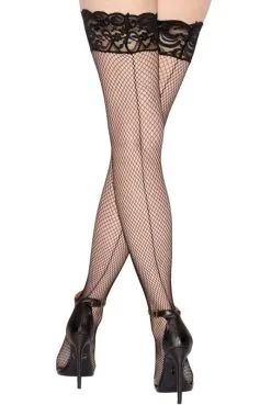 Bas Couture Résille Noirs Autofixants