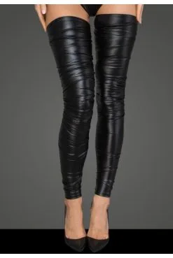 Bas Jambières Leggings Fetish Wetlook Froissé NoirHandmade