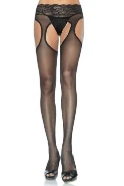 Bas Jarretelles Grande Taille Imitation Dentelle