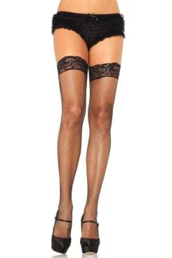 Bas Résille Fine Autofixants Large Jarretière Grande Taille