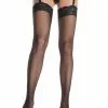 Bas Résille Moyenne Jarretières Large Grande Taille