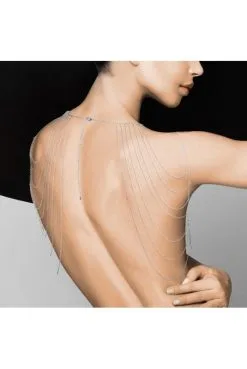 Bijoux épaules Et Dos En Chainettes Métalliques Argentées
