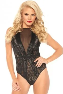 Body Chic Velours Et Dentelle Divers Coloris