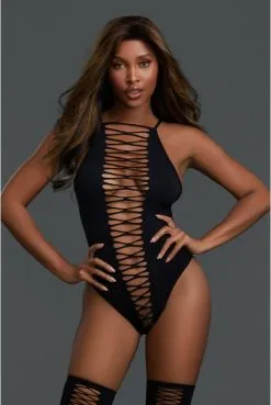 Body Croisillons Géants Et Bas Assortis