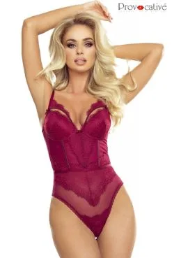 Body Dentelle Chic Bordeaux Bonnets Push Up