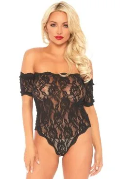 Body Dentelle Ouvert Épaules Nues Sexy Chic