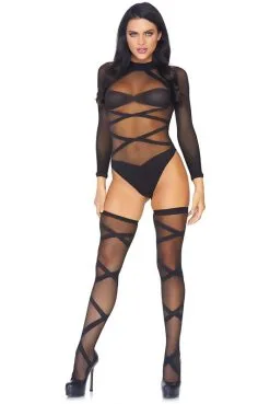 Body Et Bas Sexy Croisillons