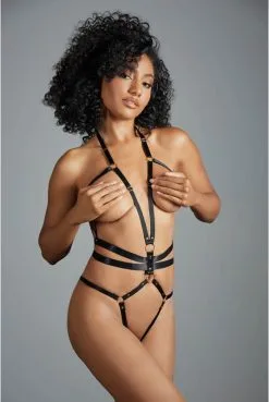 Body Fetish Ouvert Harnais Noir