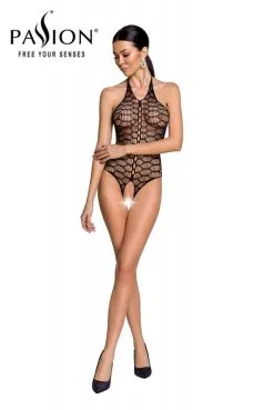 Body Résille Ouvert Graphique Noir