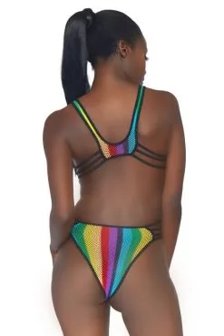 Body Résille Strappy Arc En Ciel