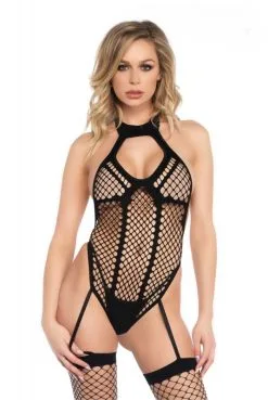 Body String Combinaison Porte Jarretelles Filet Résille