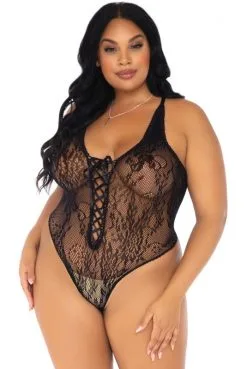 Body String Grande Taille Dentelle Décolleté Lacé