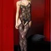 Bodystocking Sexy Noir Motifs Effet Guêpière