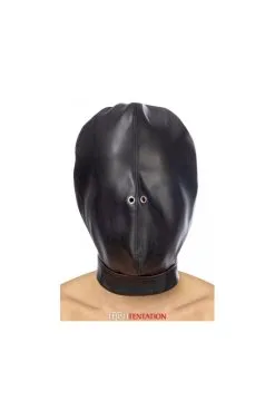 Cagoule BDSM Fermée Simili Cuir