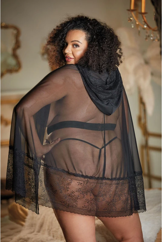 Cape Noire Transparente Harnais Ceinture Grande Taille Serena – Image 2