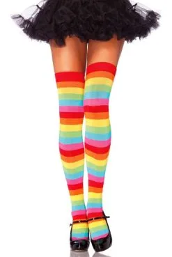 Chaussettes Montantes Flashy Arc En Ciel