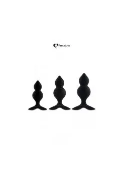 Coffret 3 Plugs Anal Bibi Twin Noir