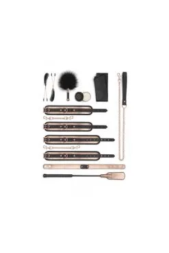 Coffrets 9 Accessoires BDSM SM FETISH Rosy Gold