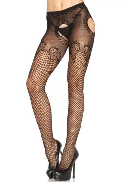 Collant Baroque Chic Ouverts Façon Jarretelles