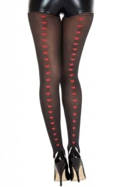 Collant Coeurs Rouges