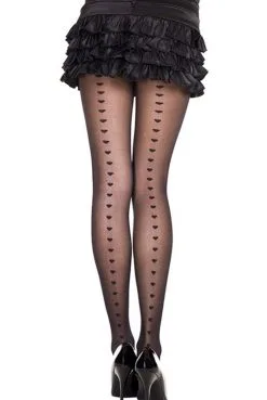 Collant Fantaisie Lignes De Coeurs