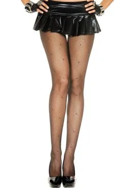 Collant Fine Résille Et Strass
