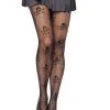 Collant Mortel Micro Résille Tête De Mort
