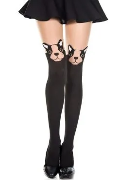 Collant Noir Chair Tête De Chien