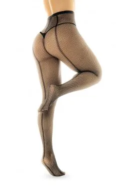 Collant Résille Couture Sexy Noir