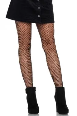 Collant Résille Lurex Noir Or
