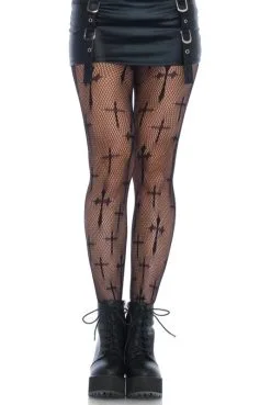 Collant Résille Motif Croix