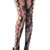 Collant Résille Noir Ajouré Filet Et Fleurs