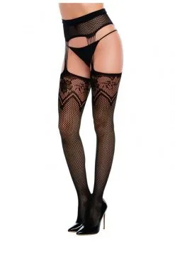 Collant Résille Strappy Effet Porte Jarretelles