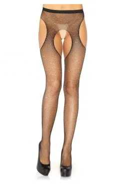 Collant Strass Effet Porte Jarretelles