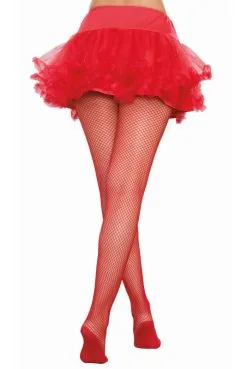 Collants Résille Rouge Pieds Renforcés