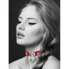 Collier Fetish Rouge Ras De Cou Cadenas Coeur Argenté