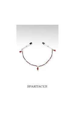 Collier Pinces Seins Perles Rouges