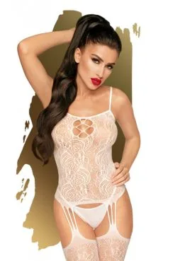 Combi Bodystocking Blanc Eye Of The Storm