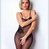 Combi BodyStocking Fine Résille Ouverte Grandes Fleurs