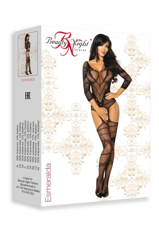 Combinaison BodyStocking Sexy Manches Longues Esmeralda – Image 4