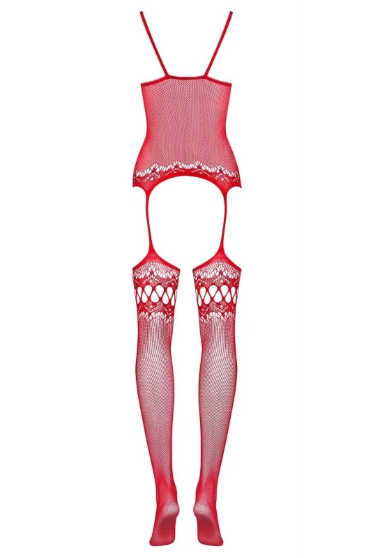 Combinaison Lingerie Sexy Effet Bustier Bas Rouge – Image 4