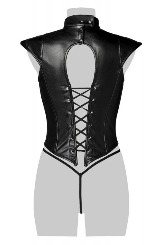 Corsage Fetish Lacé Sexy Simili Cuir – Image 4