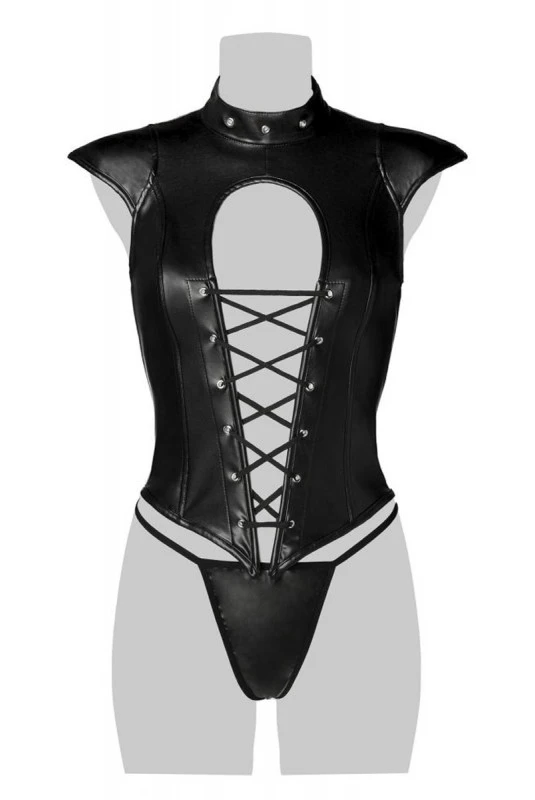 Corsage Fetish Lacé Sexy Simili Cuir – Image 5