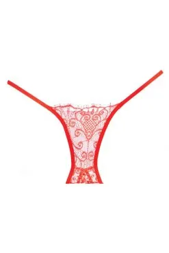 Culotte Dentelle Rouge Ouverte Sur Les Fesses