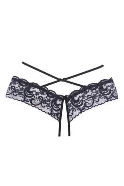 Culotte Ouverte à L'entrejambes Lanières Croisées