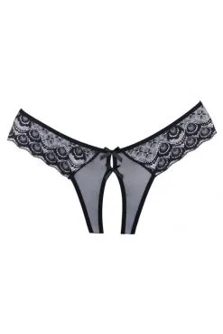 Culotte Ouverte En Dentelle Sexy Noire