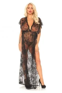 Déshabillé Chic Noir Transparent Kaften