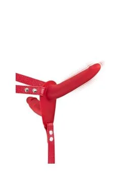 Double Gode Ceinture Vibrant Rouge